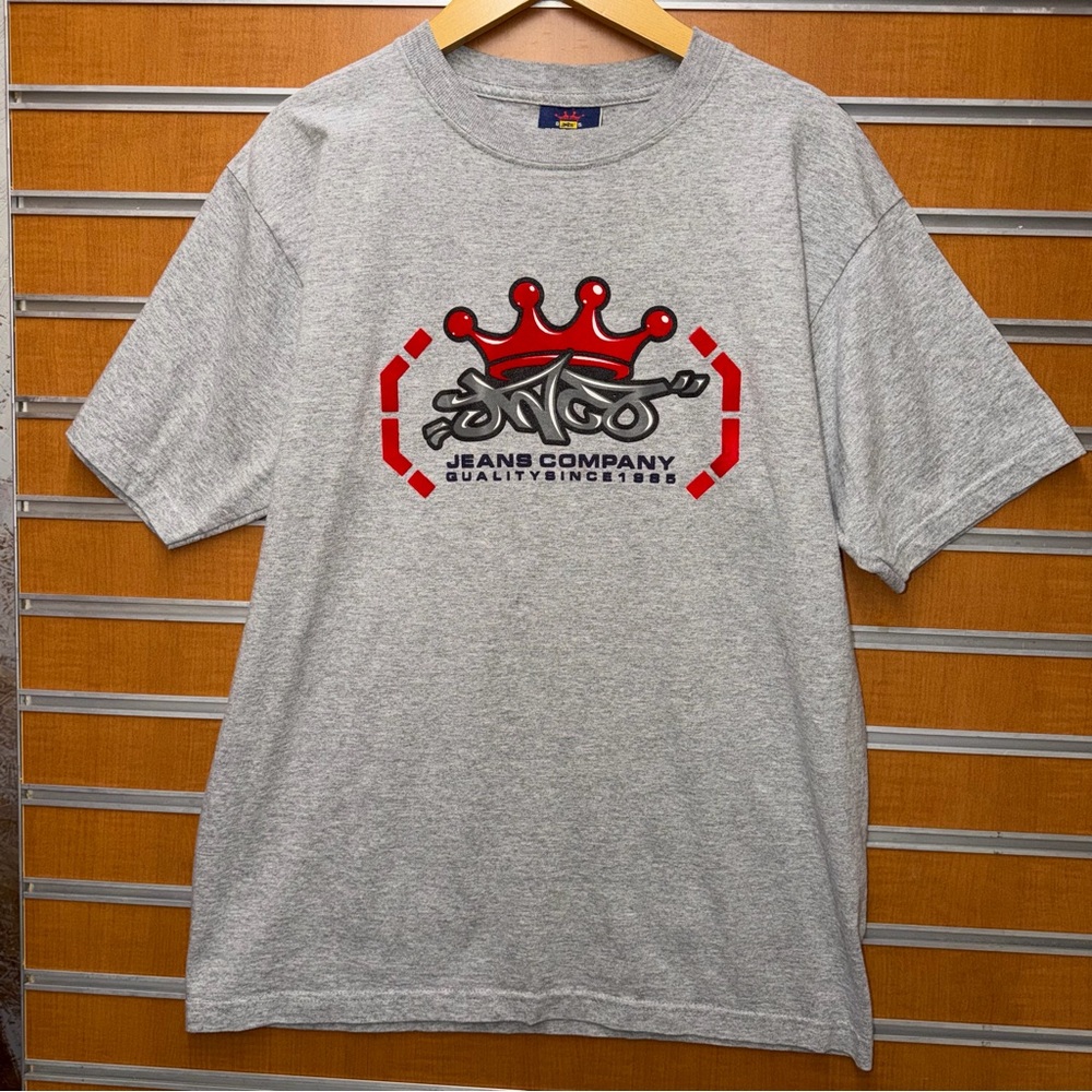 JNCO Gray T-Shirt with Red Crown Graphic